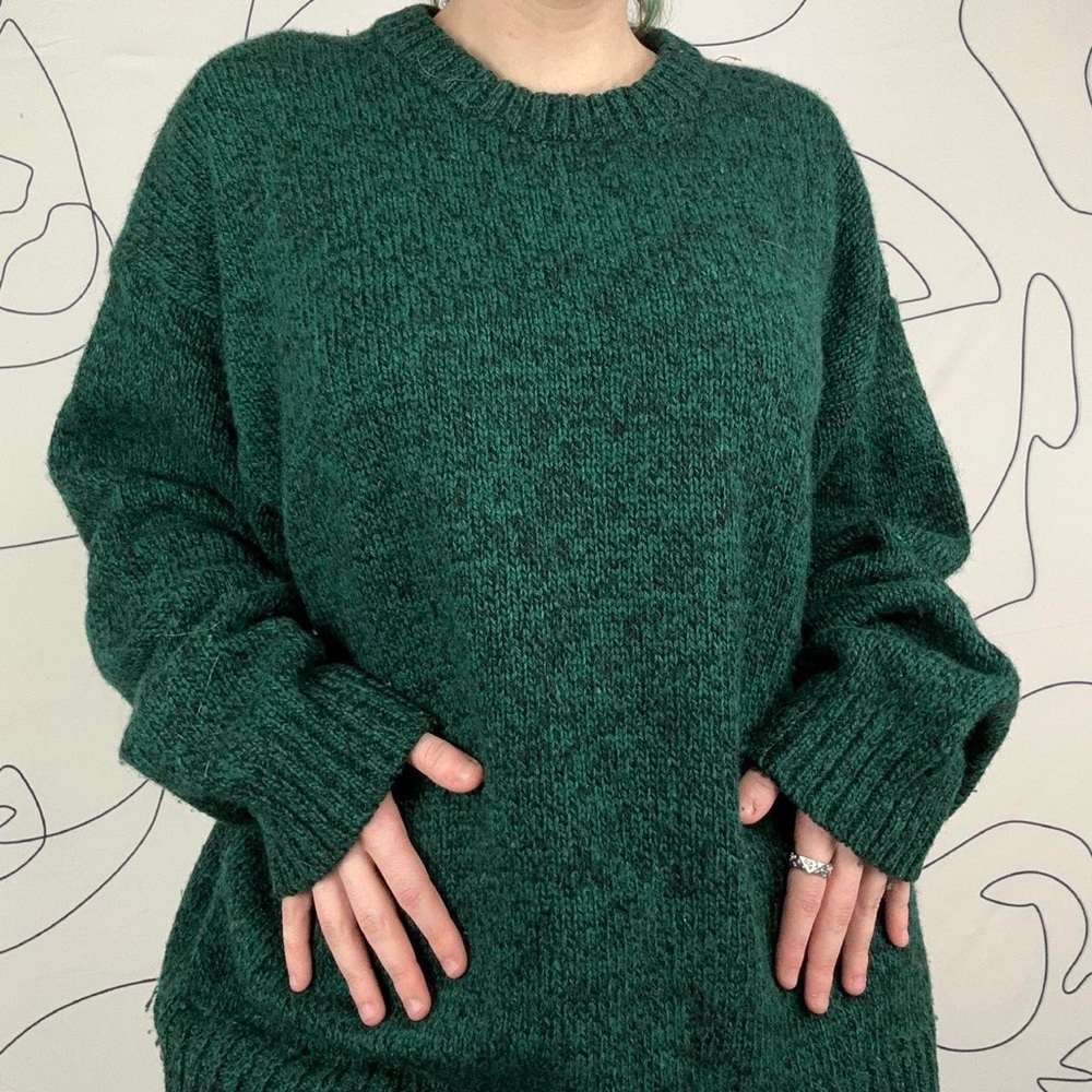 Vintage Eddie Bauer Forrest Green Wool Crewneck Sweater